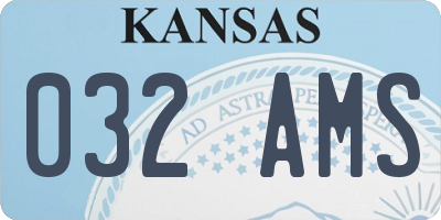 KS license plate 032AMS