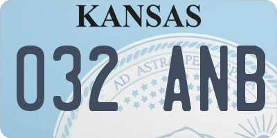 KS license plate 032ANB