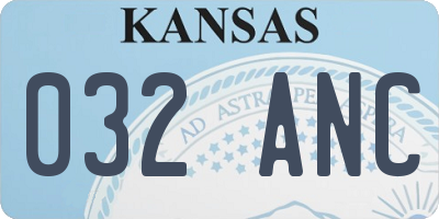 KS license plate 032ANC
