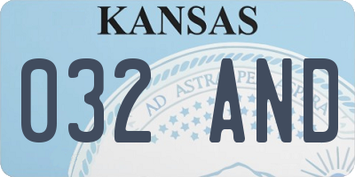 KS license plate 032AND