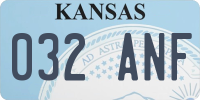 KS license plate 032ANF