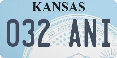 KS license plate 032ANI