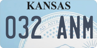 KS license plate 032ANM