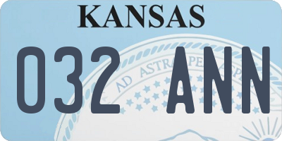 KS license plate 032ANN