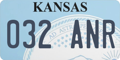 KS license plate 032ANR
