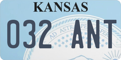 KS license plate 032ANT