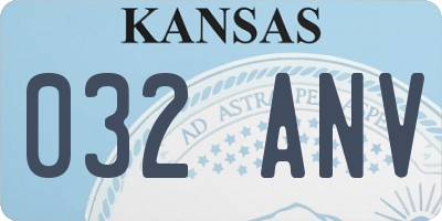 KS license plate 032ANV
