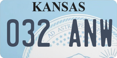 KS license plate 032ANW