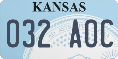 KS license plate 032AOC