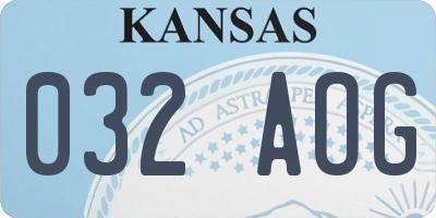 KS license plate 032AOG