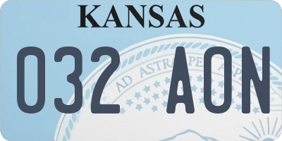 KS license plate 032AON