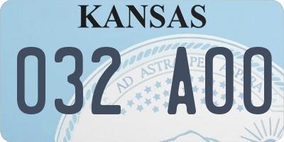 KS license plate 032AOO