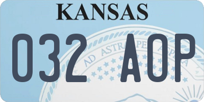 KS license plate 032AOP