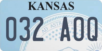 KS license plate 032AOQ