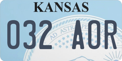 KS license plate 032AOR
