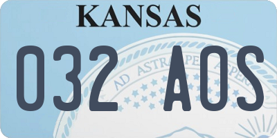 KS license plate 032AOS