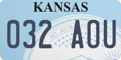 KS license plate 032AOU