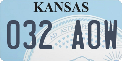 KS license plate 032AOW