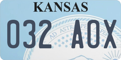 KS license plate 032AOX