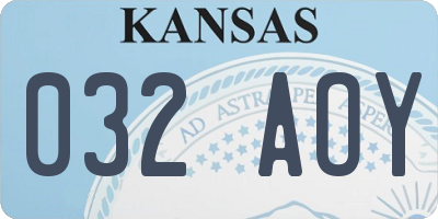 KS license plate 032AOY