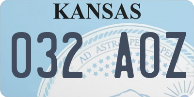 KS license plate 032AOZ