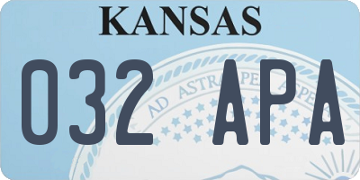 KS license plate 032APA