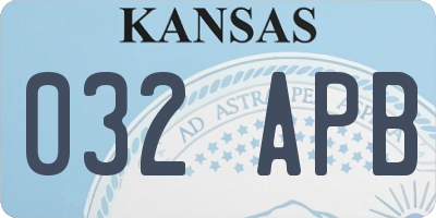 KS license plate 032APB