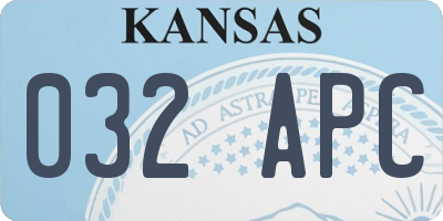 KS license plate 032APC