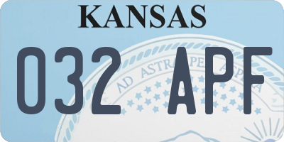 KS license plate 032APF