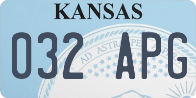 KS license plate 032APG