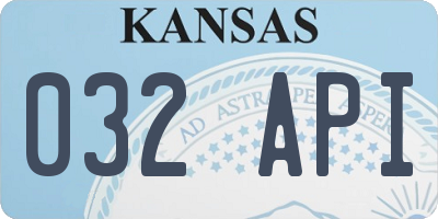KS license plate 032API