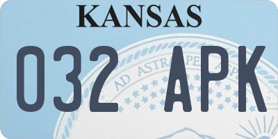 KS license plate 032APK