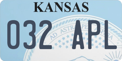 KS license plate 032APL