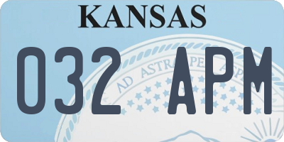 KS license plate 032APM
