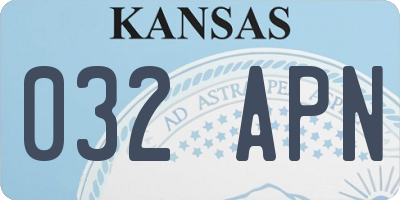 KS license plate 032APN
