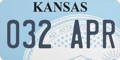 KS license plate 032APR