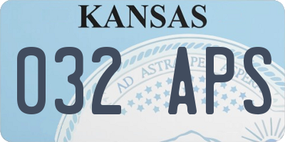 KS license plate 032APS