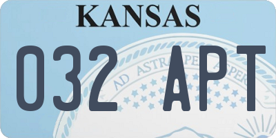 KS license plate 032APT