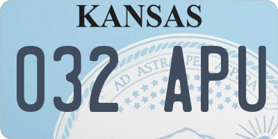 KS license plate 032APU