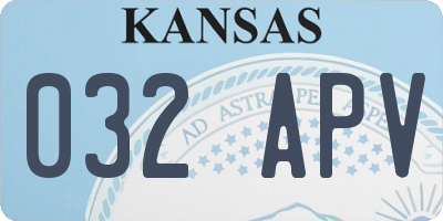 KS license plate 032APV