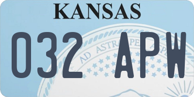 KS license plate 032APW