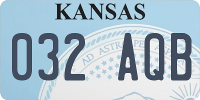KS license plate 032AQB