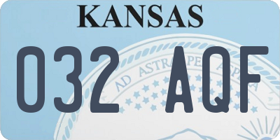 KS license plate 032AQF