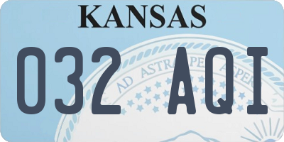KS license plate 032AQI