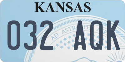 KS license plate 032AQK