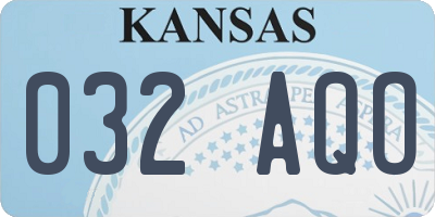 KS license plate 032AQO