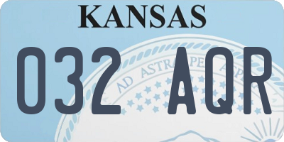 KS license plate 032AQR