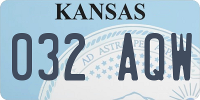 KS license plate 032AQW
