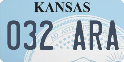 KS license plate 032ARA
