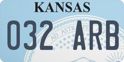 KS license plate 032ARB